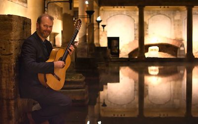 Wedding guitarist in the Roman Baths, Bath
