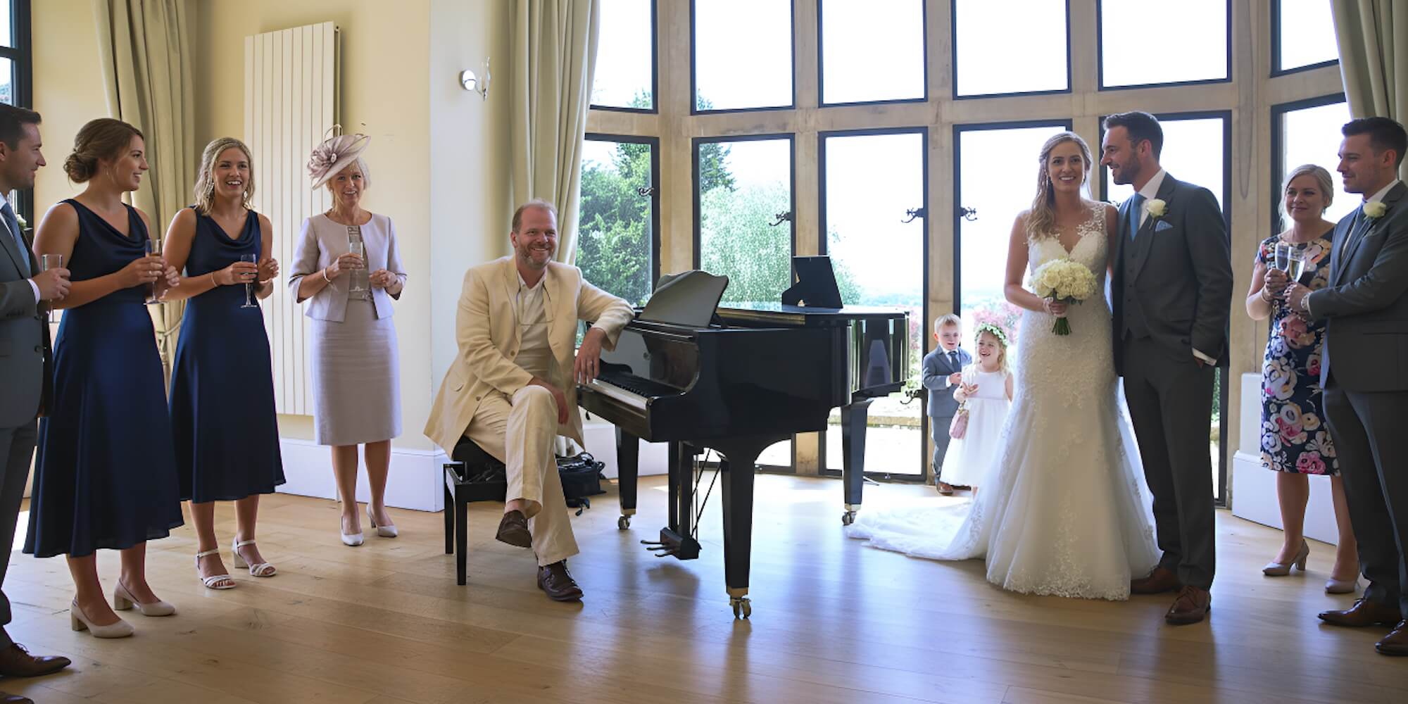 Jon Pickard wedding guitarist ready to play for in wedding reception room